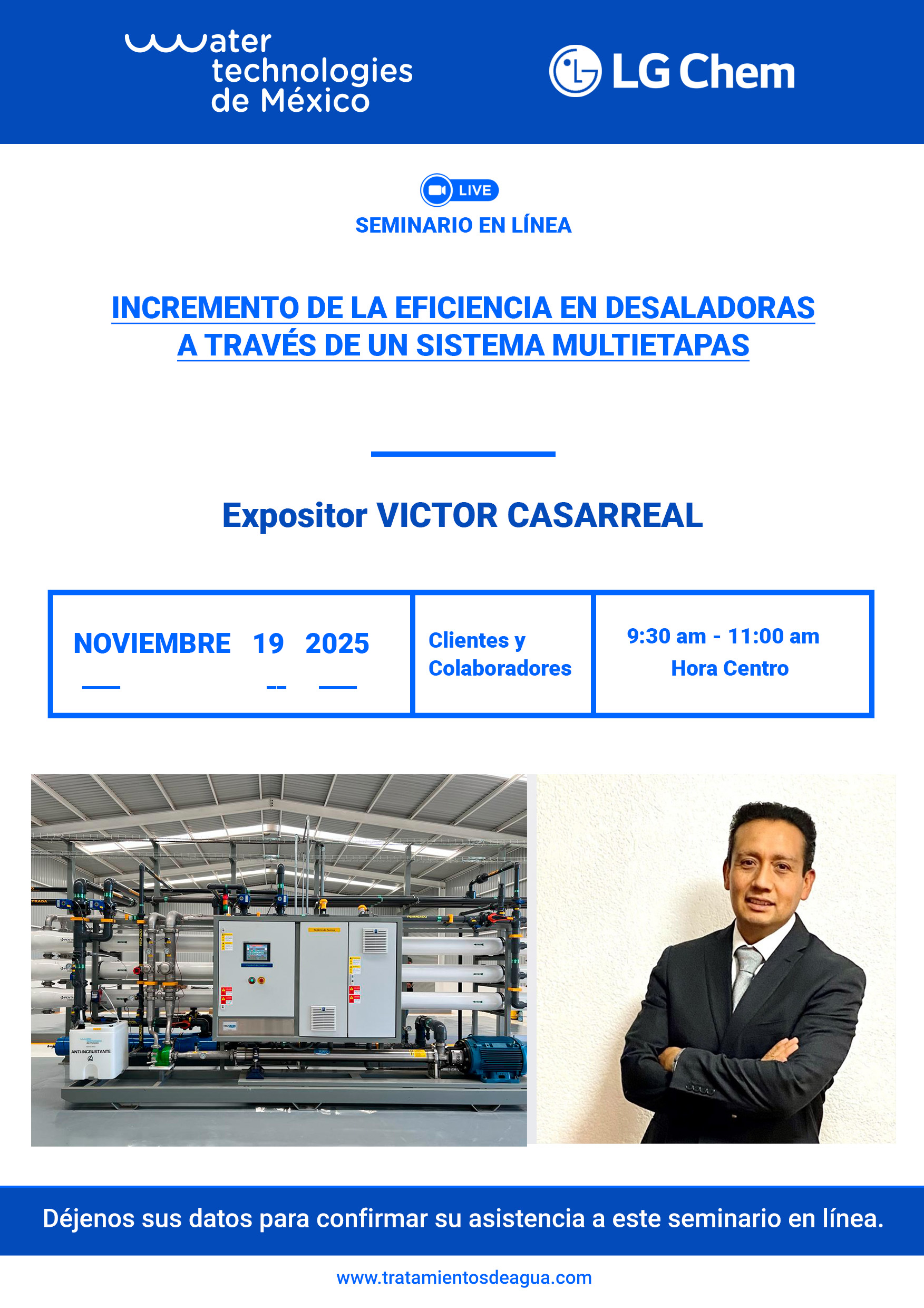 Incremento de la eficiencia en desaladoras a través de un sistema multietapas.