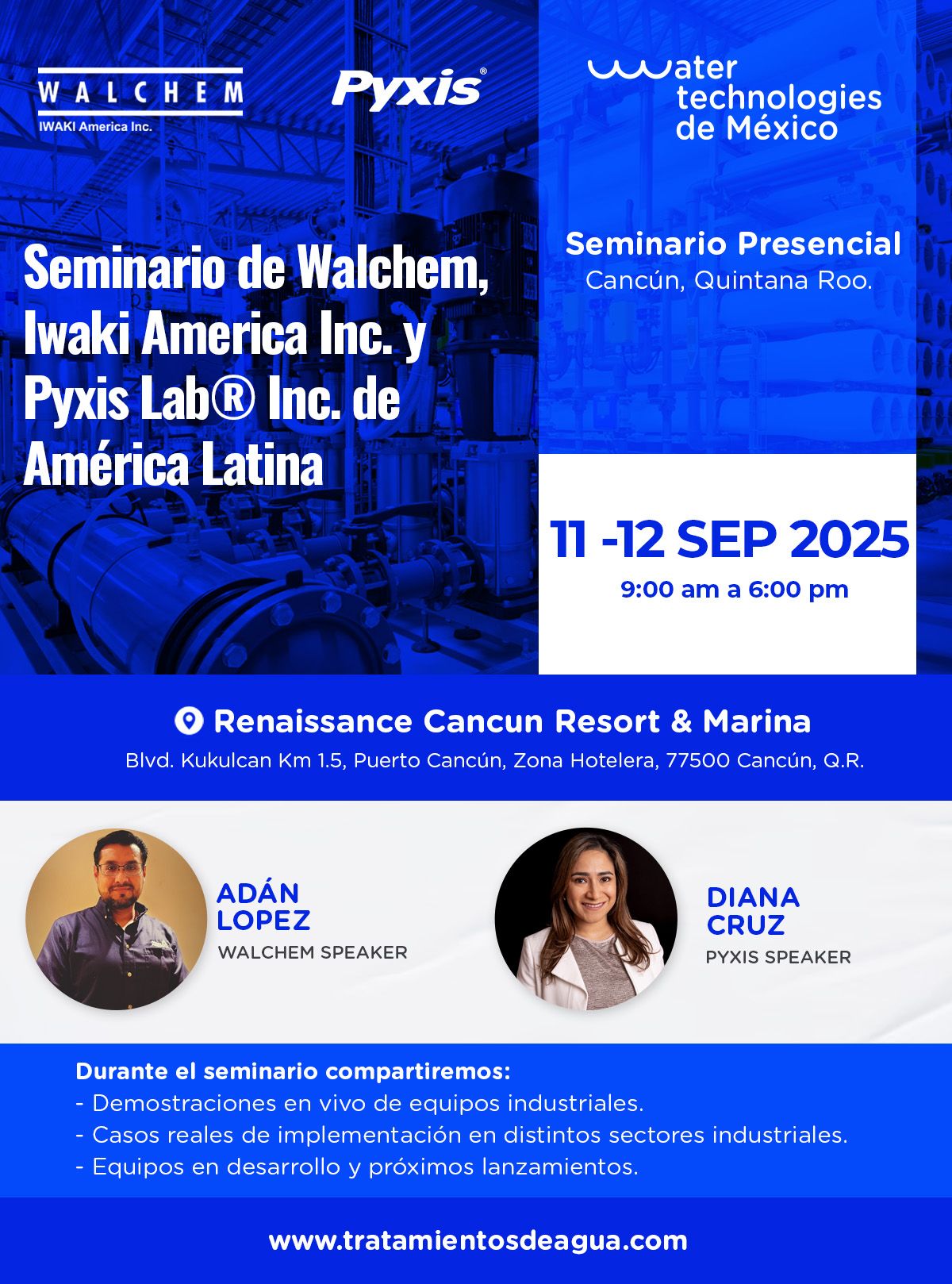 Seminario de Walchem, Iwaki America Inc. y Pyxis Lab® Inc. de América Latina.
